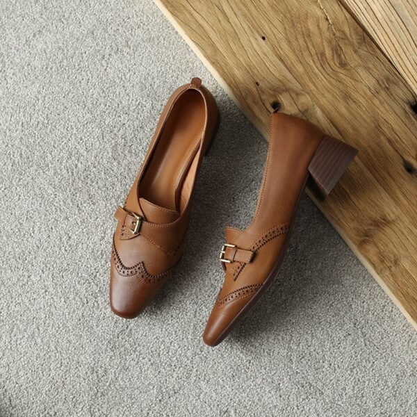 CHIKO Tuyen Square Toe Block Heels Oxfords Shoes - Image 2