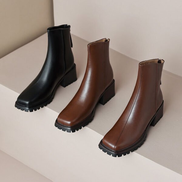 CHIKO Dalila Square Toe Block Heels Ankle Boots - Image 2
