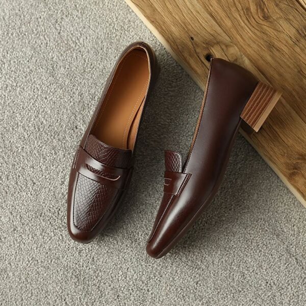 CHIKO Chiku Square Toe Block Heels Loafers Shoes - Image 2