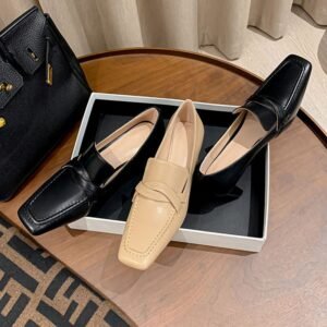 CHIKO Kia Square Toe Chunky Heels Loafers Shoes