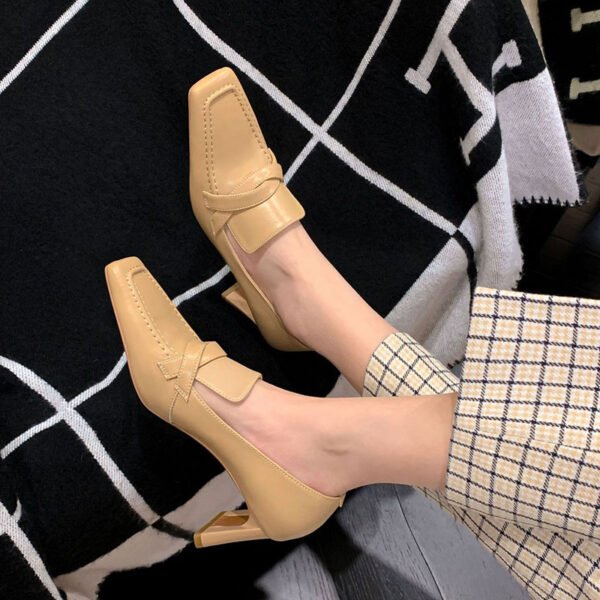 CHIKO Kia Square Toe Chunky Heels Loafers Shoes - Image 2