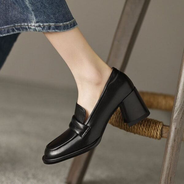 CHIKO Halle Square Toe Block Heels Loafers Shoes - Image 2