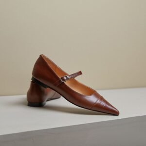 CHIKO Kulwa Pointy Toe Block Heels Mary Jane Flats
