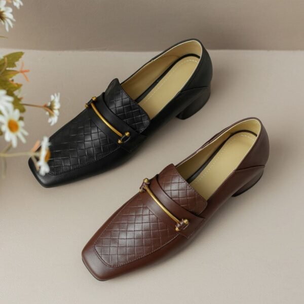 CHIKO Imena Square Toe Block Heels Loafers Shoes