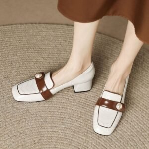 CHIKO Morowa Square Toe Block Heels Loafers Shoes
