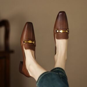 CHIKO Amelinda Square Toe Block Heels Loafers Shoes