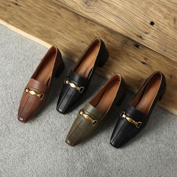 CHIKO Amelinda Square Toe Block Heels Loafers Shoes - Image 2