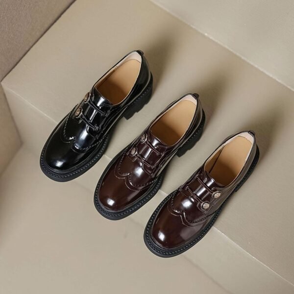 CHIKO Albreanna Round Toe Block Heels Oxfords Shoes - Image 2