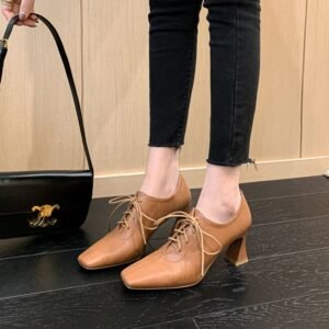 CHIKO Akayla Square Toe Chunky Heels Oxfords Shoes