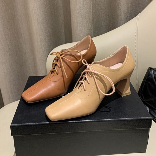 CHIKO Akayla Square Toe Chunky Heels Oxfords Shoes - Image 2