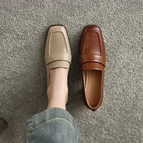 CHIKO Shani Square Toe Block Heels Loafers Shoes - Image 2