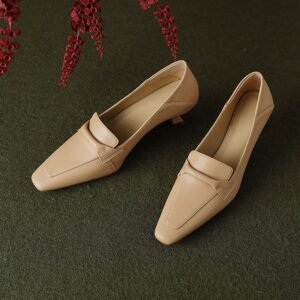 CHIKO Alexane Square Toe Kitten Heels Loafers Shoes