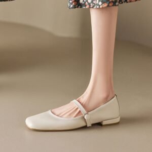 CHIKO Bettina Square Toe Block Heels Mary Jane Flats
