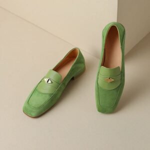 CHIKO Becky Square Toe Block Heels Loafers Shoes