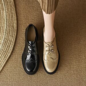 CHIKO Bea Round Toe Block Heels Oxfords Shoes