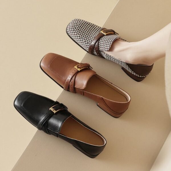 CHIKO Bobbie-Ann Square Toe Block Heels Loafers Shoes