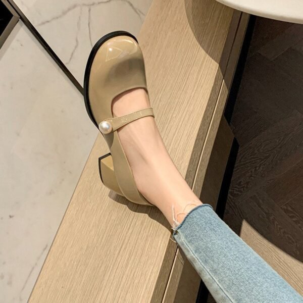 CHIKO Abiann Round Toe Block Heels Mary Jane Shoes