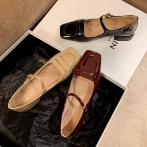 CHIKO Diamonique Square Toe Block Heels Mary Jane Shoes