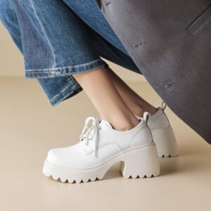 CHIKO Donielle Square Toe Block Heels Oxfords Shoes