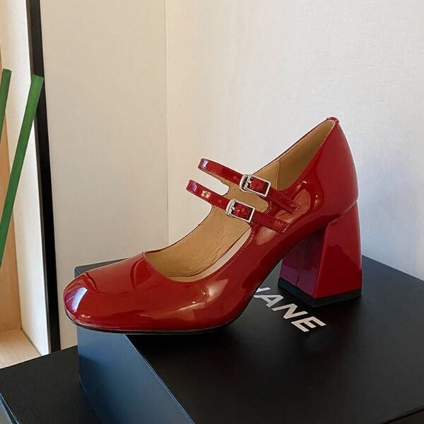 CHIKO Calee Square Toe Block Heels Mary Jane Shoes