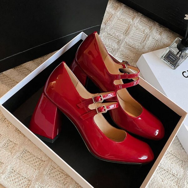CHIKO Calee Square Toe Block Heels Mary Jane Shoes - Image 2