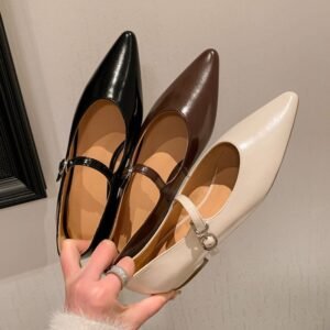 CHIKO Chavonne Pointy Toe Block Heels Mary Jane Shoes