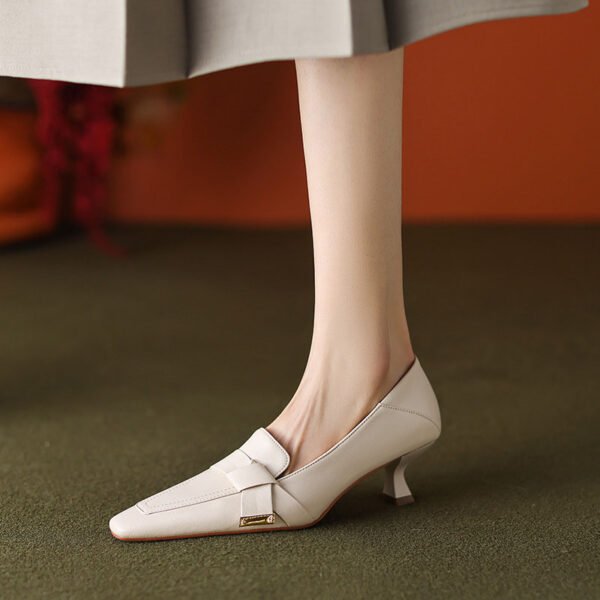 CHIKO Chessa Square Toe Kitten Heels Loafers Shoes - Image 2