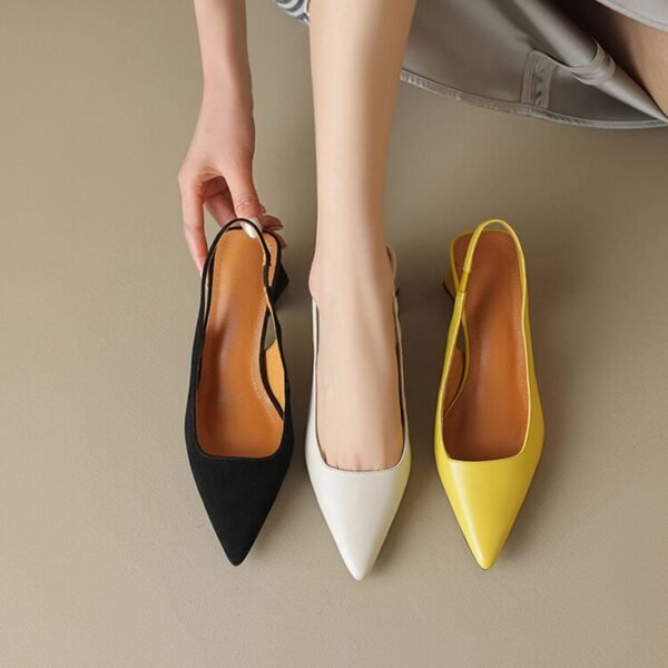 CHIKO Darneisha Pointy Toe Block Heels Slingback Shoes - Image 2
