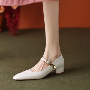 CHIKO Janee Square Toe Block Heels Mary Jane Shoes