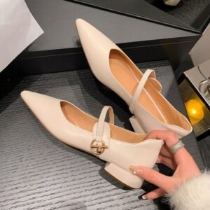 CHIKO Jayanna Pointy Toe Block Heels Mary Jane Shoes
