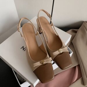CHIKO Janai Square Toe Block Heels Slingback Shoes