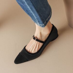 CHIKO Jalyn Pointy Toe Block Heels Mary Jane Shoes