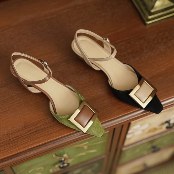 CHIKO Jarian Square Toe Kitten Heels Slingback Shoes - Image 2