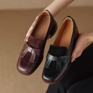 CHIKO Jalysa Square Toe Block Heels Loafers Shoes