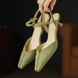 CHIKO Jaycee Square Toe Kitten Heels Slingback Shoes