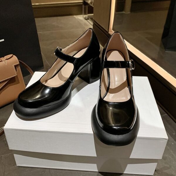 CHIKO Jalinda Round Toe Block Heels Mary Jane Shoes - Image 2