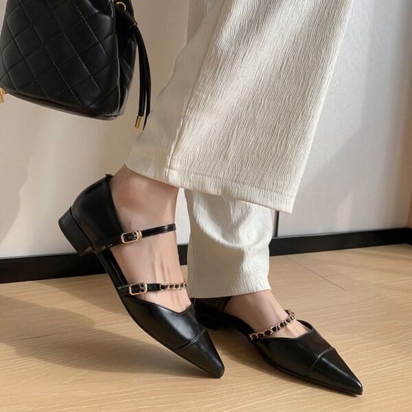 CHIKO Janae Pointy Toe Block Heels Mary Jane Shoes