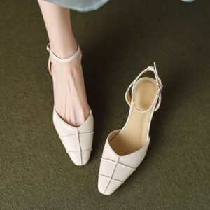 CHIKO Josianne Square Toe Kitten Heels Slingback Shoes