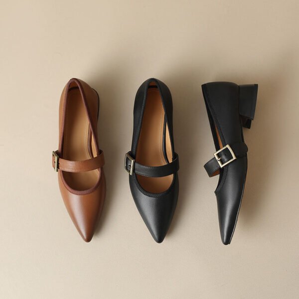 CHIKO Jamie-Lynn Pointy Toe Block Heels Mary Jane Shoes - Image 2