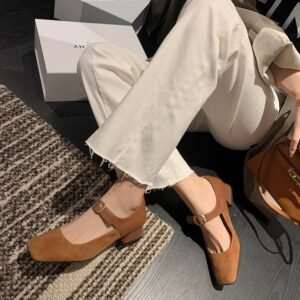 CHIKO Jamira Square Toe Block Heels Mary Jane Shoes