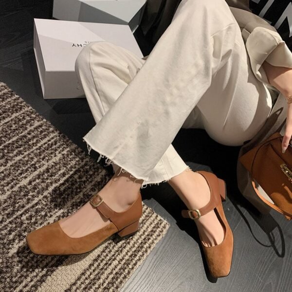 CHIKO Jamira Square Toe Block Heels Mary Jane Shoes