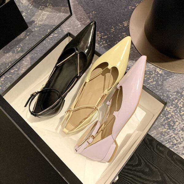 CHIKO Jamesia Pointy Toe Block Heels Pumps Shoes