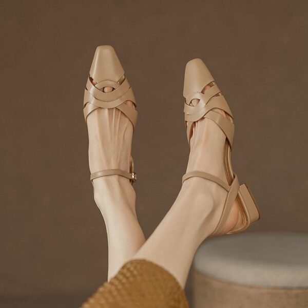 CHIKO Jacy Square Toe Block Heels Slingback Shoes - Image 2