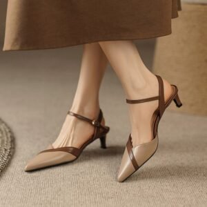 CHIKO Kaci Pointy Toe Kitten Heels Slingback Shoes
