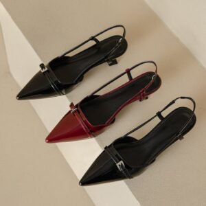 CHIKO Jailyn Pointy Toe Kitten Heels Slingback Shoes
