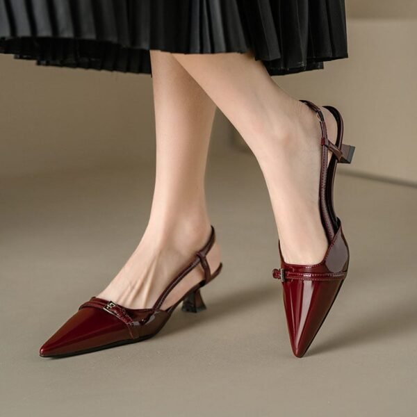 CHIKO Jailyn Pointy Toe Kitten Heels Slingback Shoes - Image 2