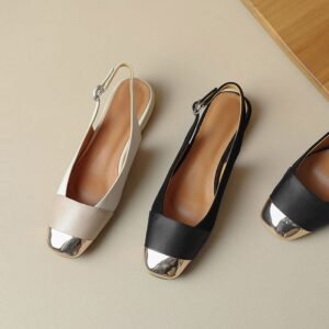 CHIKO Johna Square Toe Block Heels Slingback Shoes