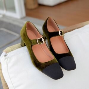 CHIKO Jodie Square Toe Block Heels Mary Jane Shoes