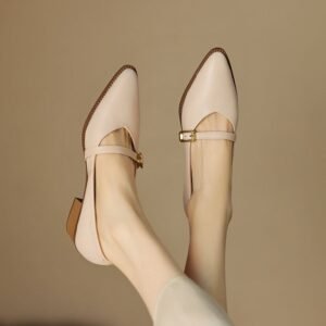 CHIKO Jevette Pointy Toe Block Heels Mary Jane Shoes