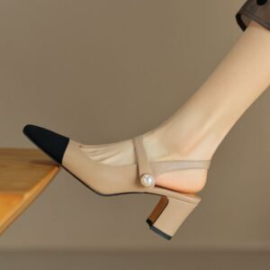 CHIKO Jessilyn Square Toe Block Heels Slingback Shoes